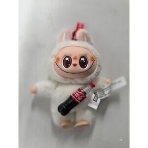 Cute Plush Bunny Doll Holding Coca Cola Bottle Collectible Toy